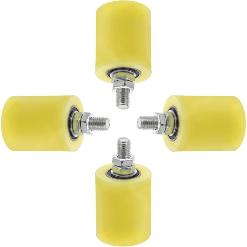 4 pièces Lot Roues Nylon pour Portail Coulissant Galets Guidage Robustes pour Portes Électriques et Rails Roulettes Durables Antirouille pour Portes