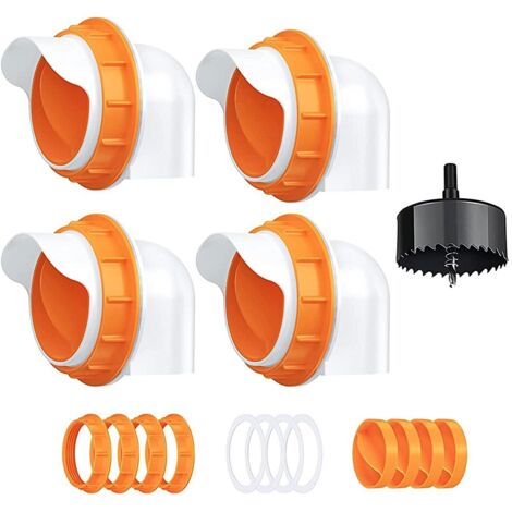 4 pièces mangeoire Automatique pour Poulets, mangeoires pour volailles, mangeoire pour Poulets sans déchets, Accessoires pour mangeoire à Poulet pour boîte à Seau