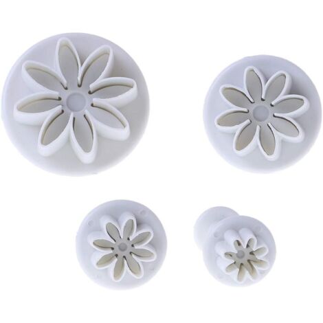4 pièces Marguerite en Plastique gâteau Moule Ensemble Chocolat emporte-pièce Fondant décoration Outil Album Timbre