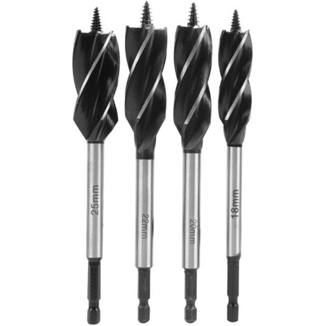 4 Pièces Mèches à Bois Héxagonales pour Perçage et Découpe, Forets à 4 Lames de 18-25mm