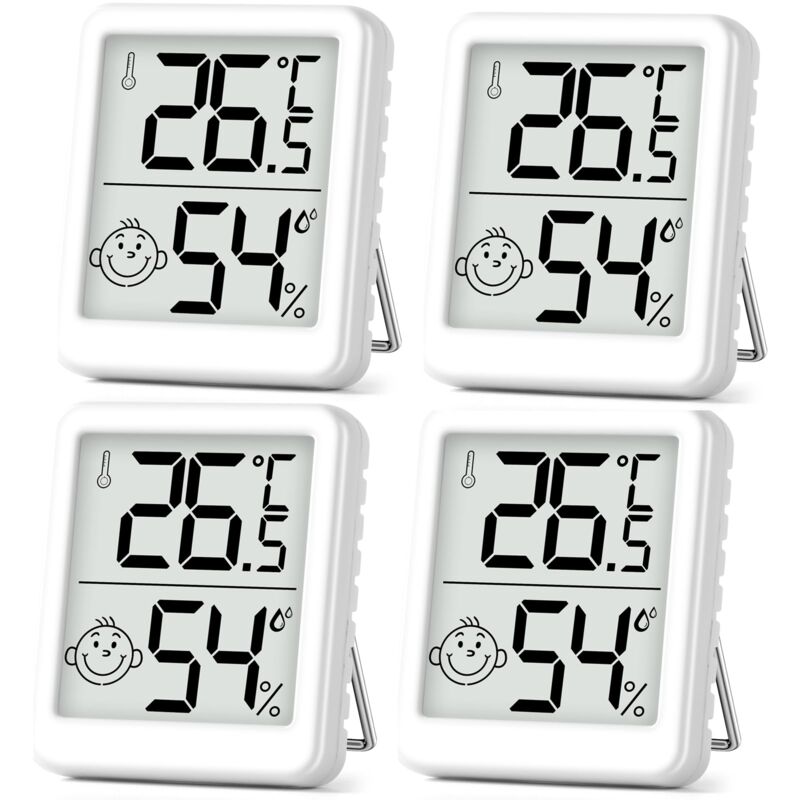 4 pièces Mini LCD Thermomètre Hygromètre Interieur Termometre Maison Convient pour Les Chambres D'enfants,Les Chambres de Personnes âgées etc