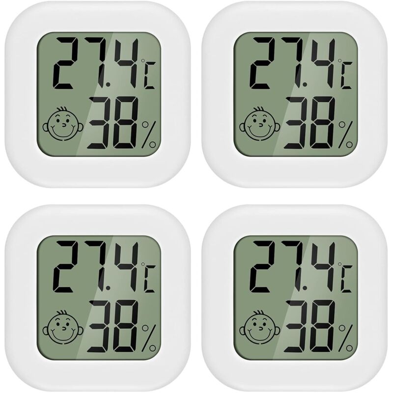4 pièces Mini LCD Thermomètre Hygromètre Interieur Termometre Maison Convient pour Les Chambres D'enfants,Les Chambres de Personnes âgées etc