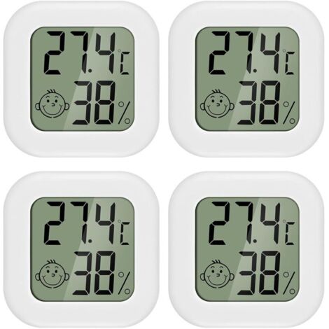 4 pièces Mini LCD Thermomètre Hygromètre Interieur Termometre Maison Convient pour Les Chambres D'enfants,Les Chambres de Personnes âgées etc