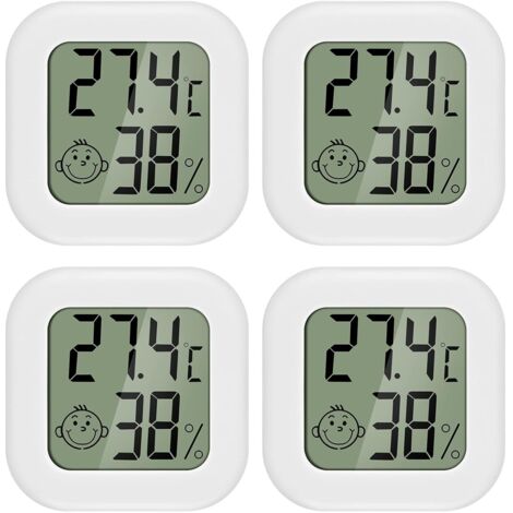 4 pièces Mini LCD Thermomètre Hygromètre Interieur Termometre Maison Convient pour Les Chambres D'enfants,Les Chambres de Personnes âgées etc