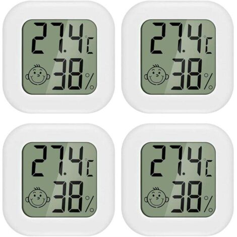 4 pièces Mini LCD Thermomètre Hygromètre Interieur Termometre Maison Convient pour Les Chambres D'enfants,Les Chambres de Personnes âgées etc