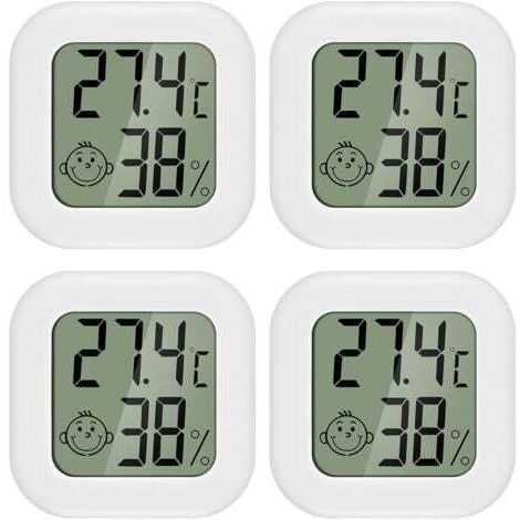 4 pièces Mini LCD Thermomètre Hygromètre Interieur Termometre Maison Convient pour Les Chambres D'enfants,Les Chambres de Personnes âgées etc