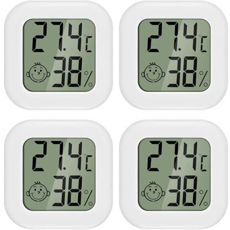 4 pièces Mini LCD Thermomètre Hygromètre Interieur Termometre Maison Convient pour Les Chambres D'enfants,Les Chambres de Personnes âgées etc