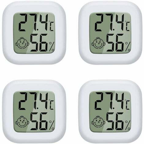 4 pièces Mini LCD Thermomètre Hygromètre Interieur Termometre Maison Convient pour Les Chambres D'enfants,Les Chambres de Personnes âgées etc