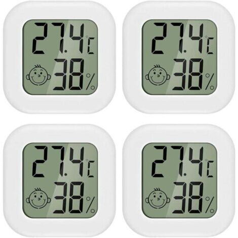 4 pièces Mini LCD Thermomètre Hygromètre Interieur Termometre Maison Convient pour Les Chambres D'enfants,Les Chambres de Personnes âgées etc