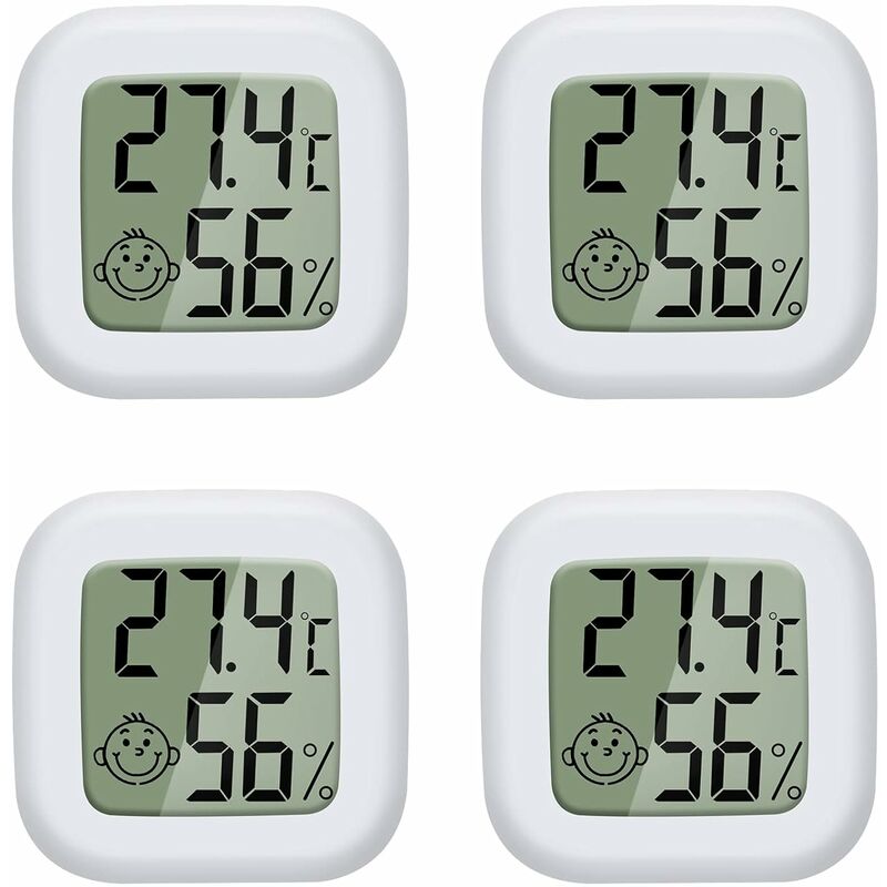 Image of Termometro per interni Mini termometro lcd da 4 pezzi Termometro domestico adatto per camerette, stanze per anziani, ecc - Zolginah