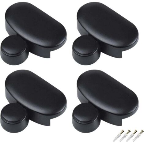 4 Pièces Miroir Clips Support de Maintien Ovale Noir D'étagère en Verre en Alliage de Zinc Pour la Fixation des Miroirs en Verre Convient pour Salle De Bains Salon Lieux Publics,4.13.7cm
