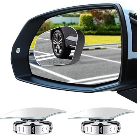 4 Pièces Miroir Voiture Grand Angle pour Rétroviseur, Miroir d’Angle Mort pour Rétroviseur Universel, Élimine les Angles Morts en Conduite, pour SUV, Camions et Véhicules Polyvalents