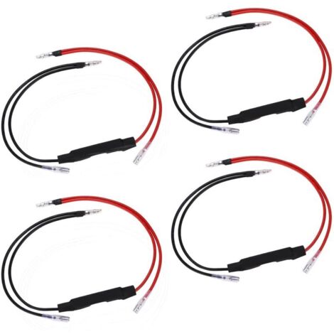 4 Pièces Moto LED Résistances de Charge Résistances de Puissance, contrôleur de flash d'erreur de correction de voyant de clignotant de LED de moto -10W 10Ω