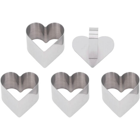 4 Pièces Moule à Découper pour Gâteaux en Acier Inoxydable, Forme Cœur, Multifonctionnel, Facile à Démouler, avec Couvercle