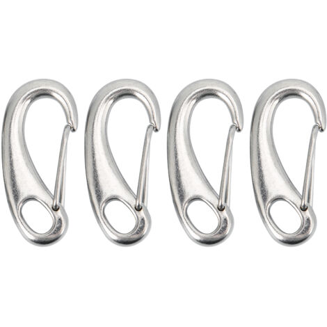4 pièces Mousqueton en Acier Inoxydable 70mm à Ressort Robuste pour Corde Marine
