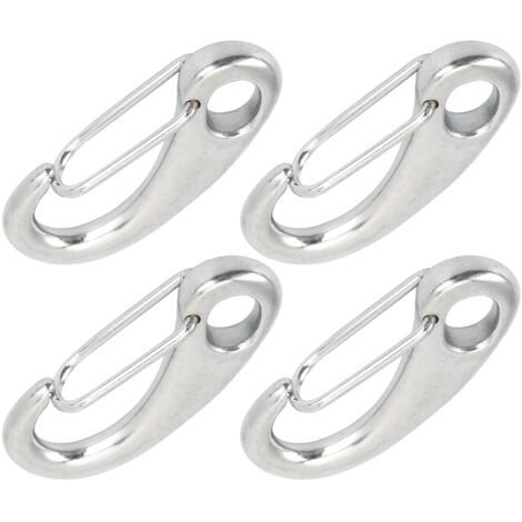 4 pièces Mousqueton en Acier Inoxydable 70mm à Ressort Robustes pour Corde Marine