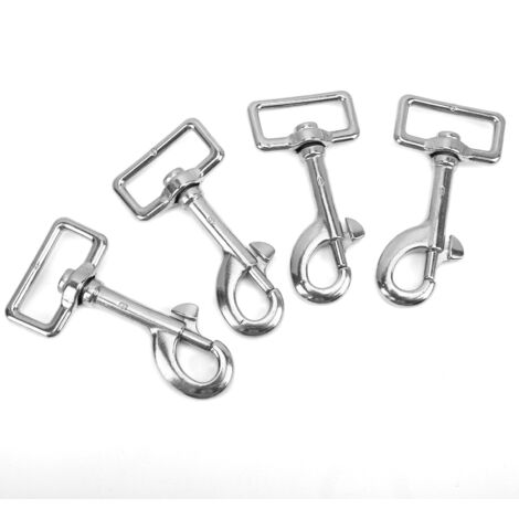 4 Pièces Mousquetons Carrés à Tête Unique pour Attache Chien, Boucles Acier Inoxydable pour Sac Randonnée et Accessoires - 105mm Résistance 180kg