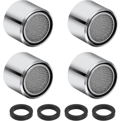 4 Pièces Mousseur Robinet M22,Aérateur de robinet en Acier Inoxydable,Aerateur Robinet Economie Eau Avec Filtre Comprendre 4 Joints pour Robinet Lavabo de Salle de Bain et Cuisine
