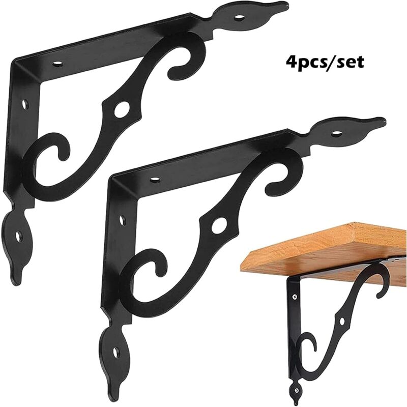 Fitags - 4 PièCes Murale Rustique Support Équerre 90 Degrés Équerre De Fixation ÉtagèRe Equerre D'Étagere Triangulaire Équerre De Fixation Pour