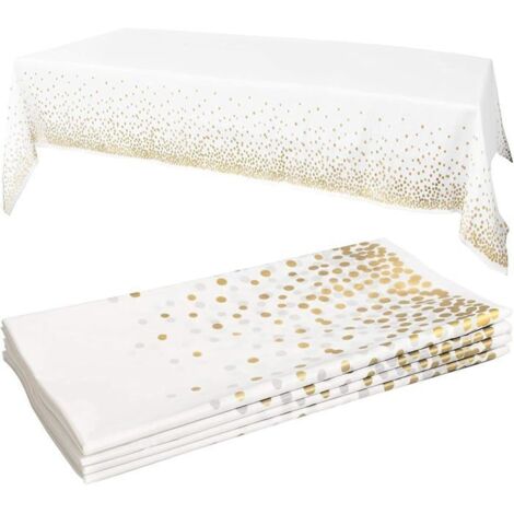 4 Pièces Nappes Jetables Imperméables Blanc - Protection et Décoration pour Table de Fête, Pique-nique, Extérieur, Anniversaire