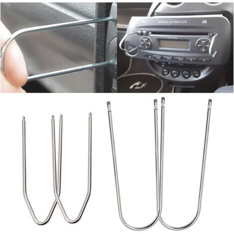 4 Pièces Outils Démontage D'autoradio, Outil Démontage Audio Levier Retrait D'autoradio, Outil Déverrouillage Support Autoradio, Automobile Intérieur Universel Accessoires De Réparation