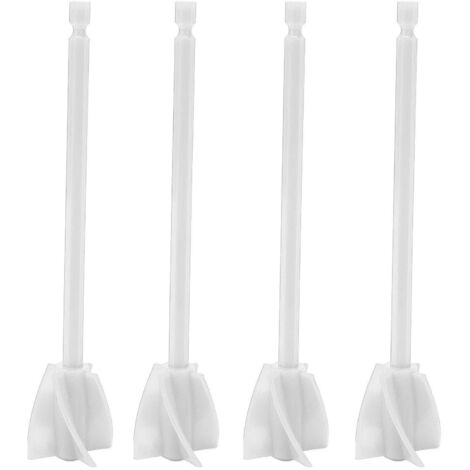 4 Pièces Pales de Mélange Résine, 5 Lames pour Mélange Uniforme et Robuste, Accessoire Réutilisable pour Peinture et Perceuse, Blanc