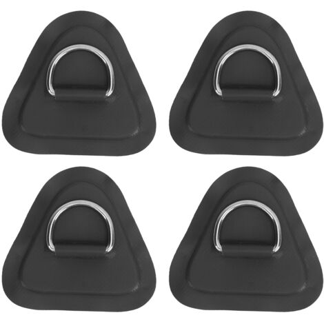 4 Pièces Patch Anneau D Acier Inoxydable pour Bateau Gonflable Planche de Surf Canot Paddle Board Noir