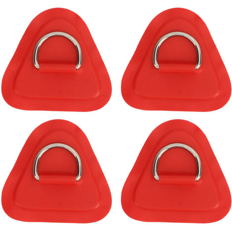 4 Pièces Patch Anneau D en Acier Inoxydable pour Bateau Gonflable, Planche de Surf, Canot et Paddle Board Rouge