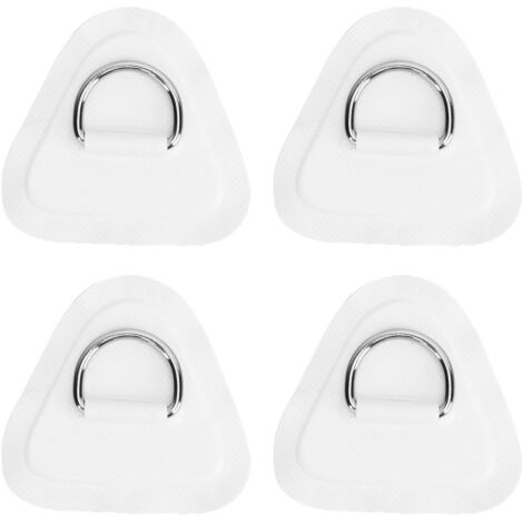 4 Pièces Patch Anneau D en Acier Inoxydable pour Bateau Gonflable, Planche de Surf, Dinghy, Paddle Board - Blanc