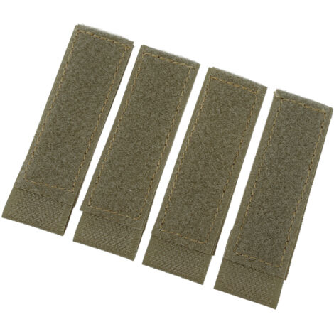 4 Pièces Patches Nylon à Crochets et Boucles pour Équipement MOLLE, Accessoires de Gilet d'Entraînement Chasse Tir OD Vert