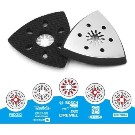 4 pièces patin ponceuse triangulaire, plateau ponceuse parkside, plateau ponceuse triangulaire, accessoire outil multifonction parkside, patin ponceuse triangulaire (93mm) TRIMEC