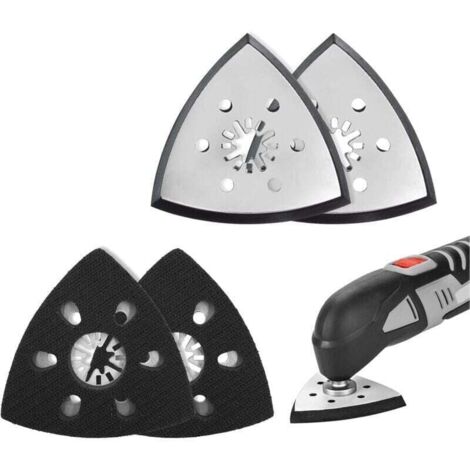 4 pièces patin ponceuse triangulaire, plateau ponceuse parkside, plateau ponceuse triangulaire, accessoire outil multifonction parkside, patin ponceuse triangulaire (93mm),de