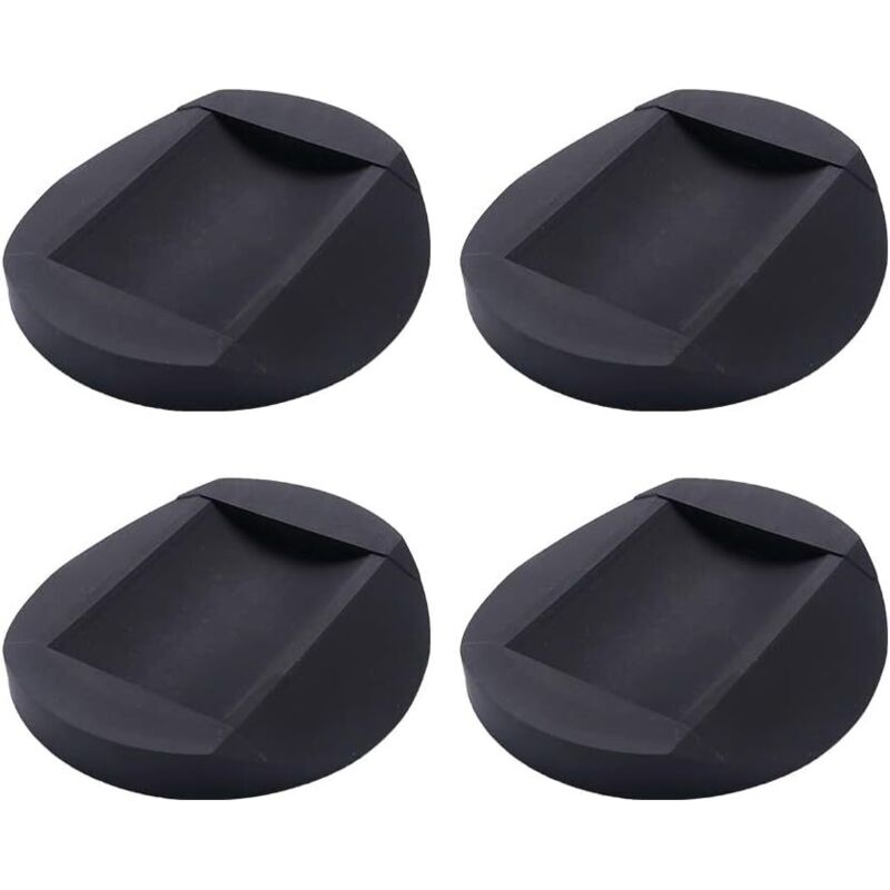 4 Pièces Patins Antidérapants en Caoutchouc, Meubles Castor Cups, Coussin de Pied de Chaise pour Tous Les Sols, Roues De Meubles, Noir 3.5x5 cm