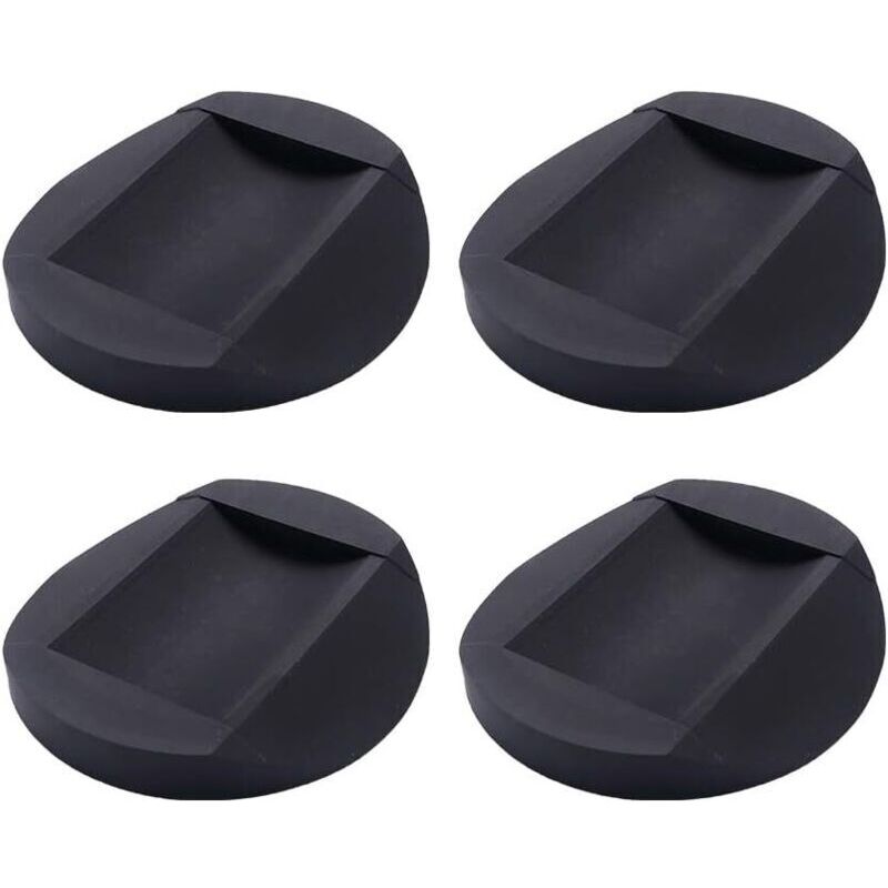 4 Pièces Patins Antidérapants en Caoutchouc, Meubles Castor Cups, Coussin de Pied de Chaise pour Tous Les Sols, Roues De Meubles, Noir 3.5x5 cm