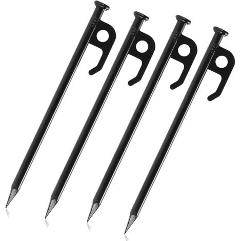 4 Pieces Pegs Steel Tent Pegs Camping Pegs Ground Fixing Peg Hook for Camping, Hiking, Emergency and Outdoor Survival - 20