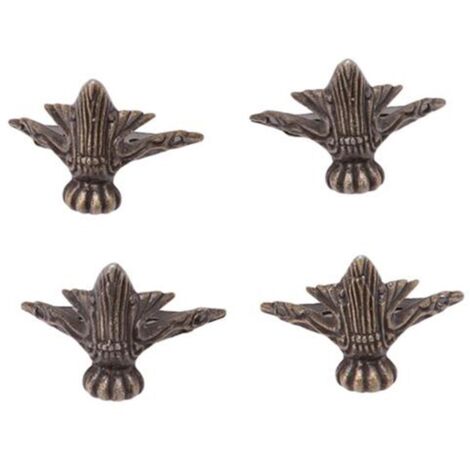 4 pièces Petit Pied d’angle décoratif en metal pour boîte à bijoux, table avec vis Style vintage