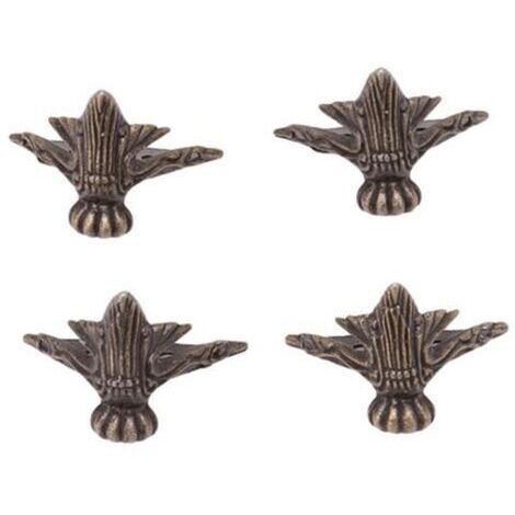4 pièces Petit Pied d’angle décoratif en metal pour boîte à bijoux, table avec vis Style vintage