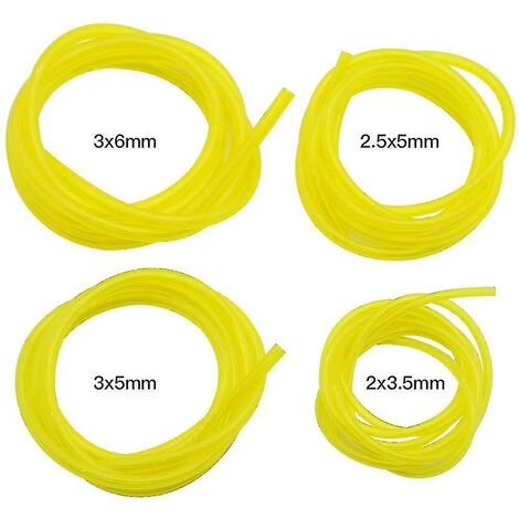 4 Pieces Petrol Hoses Length 1.5m Universal Fuel Line Hose Garden Tools Transparent Yellow For Blower Trimmer Chainsaw Lawn Mower Accessories
