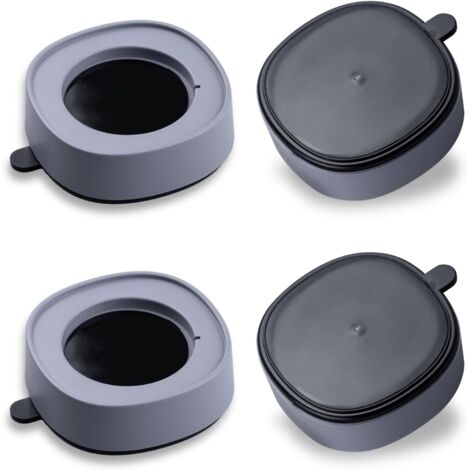 4 Pièces Pied Anti Vibration Machine à Laver Gris, Patins Anti-Vibration Universels avec Grande Ventouse, Amortisseurs Antidérapants pour Lave-Linge, Sèche-Linge et Appareils Ménagers