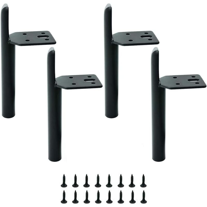 Linghhang - 4 Pièces Pied pour Meuble de Bricolage, Pieds en Métal, Pieds de Meuble, Pieds en Fer, Pieds D'Armoire, avec 16 Vis, pour Canapé, Table