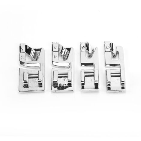 4 pièces pied presseur ourlet roulé en acier inoxydable pour tissus fins, idéal couture DIY, pied à ourlet 7307