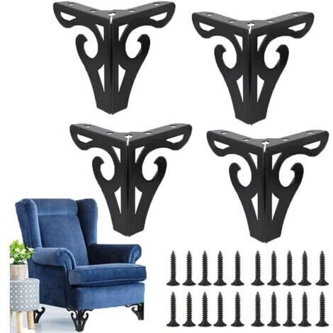 4 Pièces Pieds de Canapé de Meubles, Pieds de Canapé, Pieds de Canapé Modernes, Pieds de Meuble Télé, Pieds de Lit, pour Armoire, Canapé, Commode de Table(Noir)