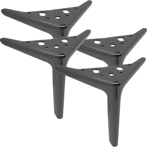 4 pièces pieds de canapé en métal épaissi pieds de meuble TV pieds de table à thé pieds de lit pied de chevet pied de meuble à chaussures pied de support pied de meuble de salle de bain (noir) 15 cm