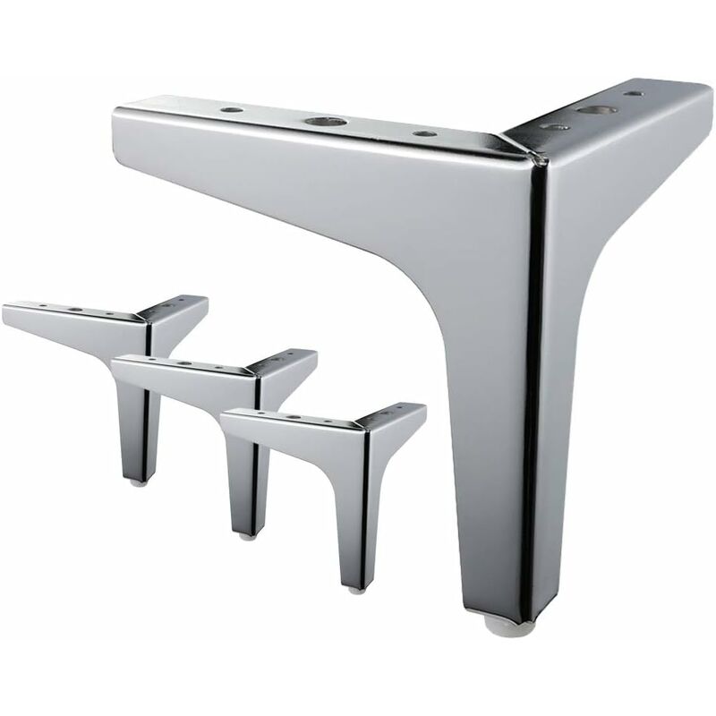 Shining House - 4 Pièces Pieds De Lit, Pieds De Table en Métal avec Vis & Protecture De Plancher pour diy Meuble Sofa Fauteuil Canapé Chaise 15cm