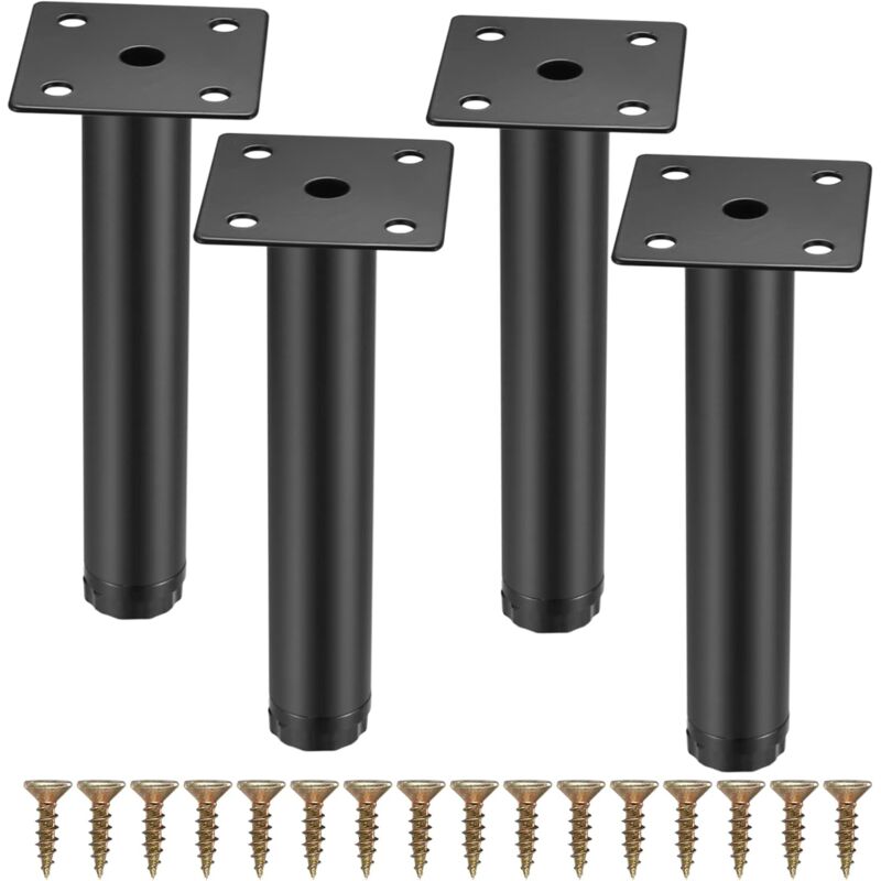 Linghhang - 4 Pièces Pieds de Meuble, 15 cm/5.9 Pouces Pieds de Meubles Réglables, Pieds de Support en Fixation en Métal pour