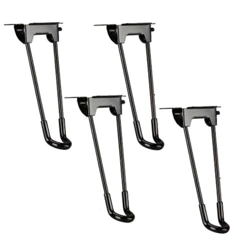 4 Pièces Pieds de Meuble en Métal 18,5 cm, Pieds Amovibles et Pliables - Noir