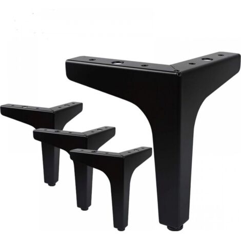 4 pièces - Pieds de meuble - Pieds de canapé - Pieds de meuble noirs - 15 cm - Fer - Triangulaires - Pour armoire, Canapés