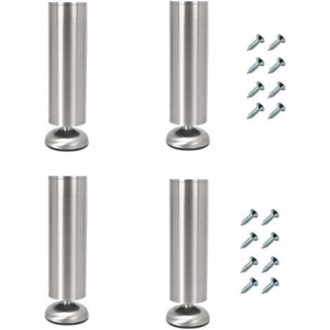 4 pièces pieds de meuble réglables en acier inoxydable épais, hauteur 30 cm – pour canapés, tables basses, meubles TV et mobilier de salle de bain