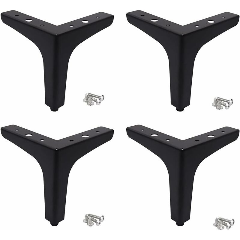 4 pièces Pieds de Meubles en métal épaissis Pieds de Table antidérapants et résistants à l'usure avec vis Utilisation pour Table Basse Meuble TV