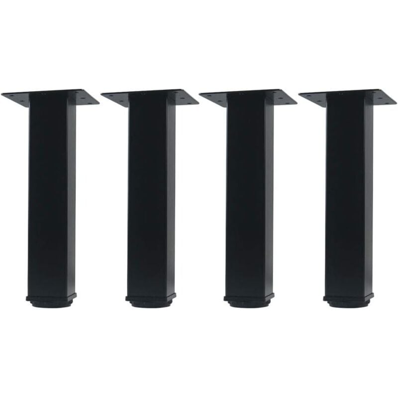 (4 pièces) pieds de meubles noirs réglables en hauteur, pieds de table basse de canapé, pieds d'armoire de salle de bain évier, pieds de meubles